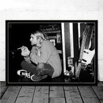 tableau de Kurt Cobain noir et blanc