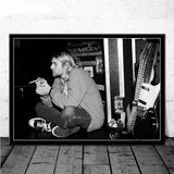 tableau de Kurt Cobain noir et blanc