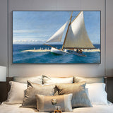 tableau bateau à voiles blanc