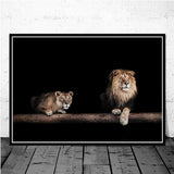 tableau lion 1 pièce Lion et lionne coucher