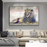 tableau lion africain