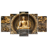 tableau statue de bouddha en or