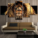 tableau lion visage mystique