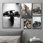 Nordic Fashion Figure Print Poster Classic Motorcycle Girl 