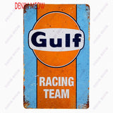 That Good Gulf Gasoline Vintage Pin Up Girl Metal Tin Signs 