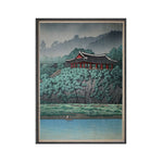Affiche maison japonaise sur la montagne