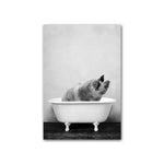 tableau baignoire noir et blanc cochon