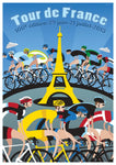 Affiche vintage vélos Tour Eifel