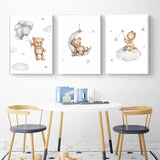 tableau dessin enfant ours dans l’avion