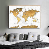 affiche carte du monde 1 pièce Fond blanc