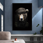 tableau loup en costume