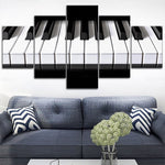 Tableau piano noir touches blanches