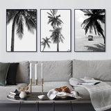 tableau photo noir et blanc tropicale