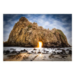 tableau grand rocher sur la plage