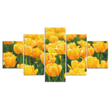 tableau champ de fleurs jaune