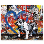 tableau street art d’un chien