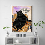 tableau gros chat noir sur le fauteuil