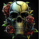 Tableau crâne avec des roses