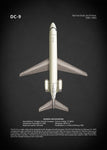 Affiche vintage avion dc-9