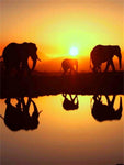 Tableau ombre 3 éléphants