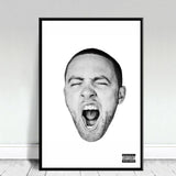 tableau visage chanteur fond blanc