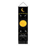 Tableau verticale lune et soleil jaune
