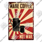 Coffee Metal Sign Vintage Tin Sign Plaque Metal Vintage Wall