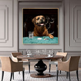 tableau golden qui joue au poker