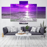 Tableau mer coucher de soleil violet | La maison des tableaux