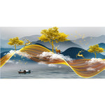 tableau peinture dorée d’un arbre
