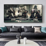 tableau chiens qui jouent au poker