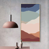 tableau abstrait montagne beige