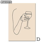 tableau trait verre de vin
