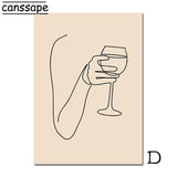 tableau trait verre de vin