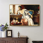 Affiche peinture classique robe blanche