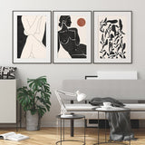 tableau abstrait femme nu