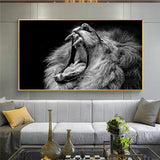 affiche lion 1 pièce dent fond noir