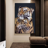 tableau tigre 1 pièce couple de tigres 