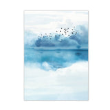tableau peinture brume et montagne