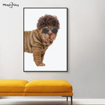 tableau chien touffe de cheveux