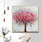 tableau peinture arbre feuille abstraite