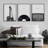 tableau vinyle noir fond gris