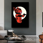 Tattoo Dog Canvas Painting on the Wall Modern Cool Animal 