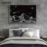 tableau montagne dans la nuit étoilé