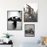 Nordic Fashion Figure Print Poster Classic Motorcycle Girl 