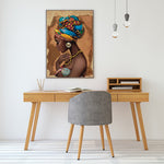 tableau africain femme de profil