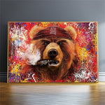 tableau pop art d’un ours