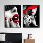 Tableau classique femme noir et blanc