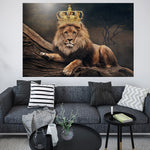 tableau moderne lion et couronne