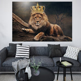tableau moderne lion et couronne